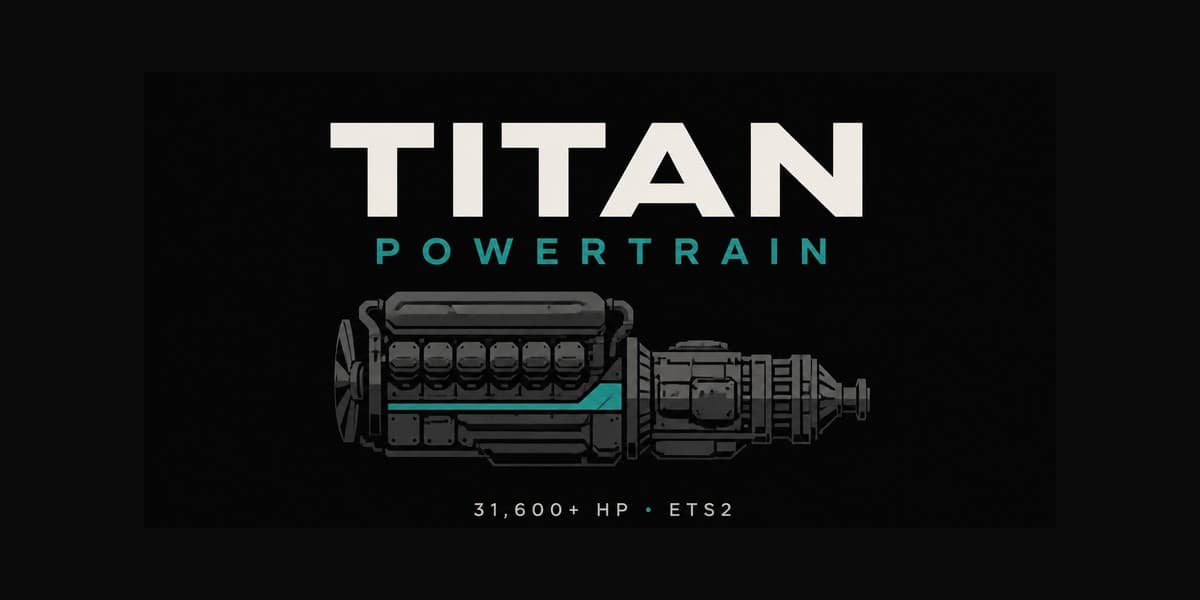 Titan Powertrain brand graphic for the ETS2 engine mod
